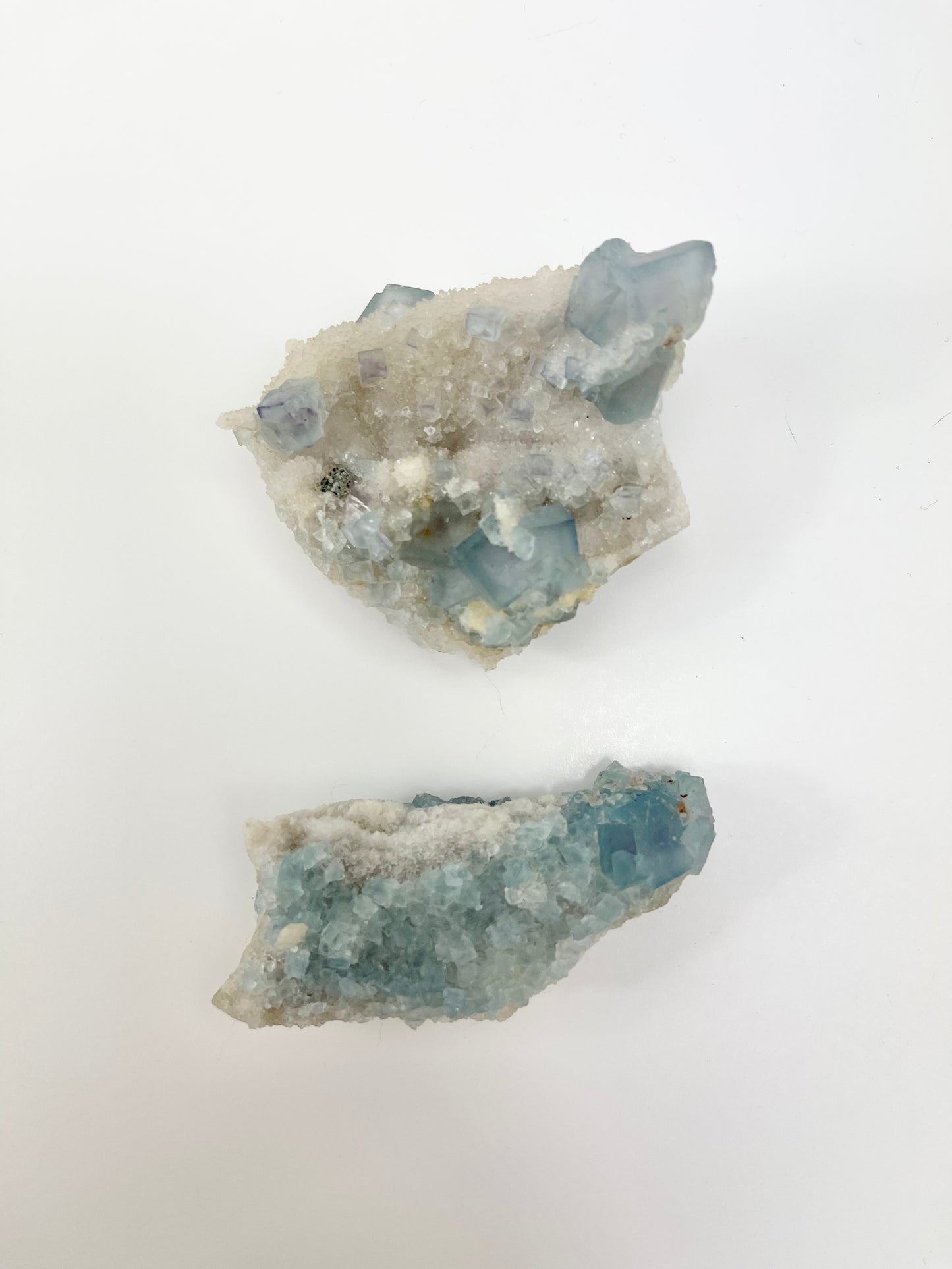 Blue Fluorite Raw Specimens Group Picture