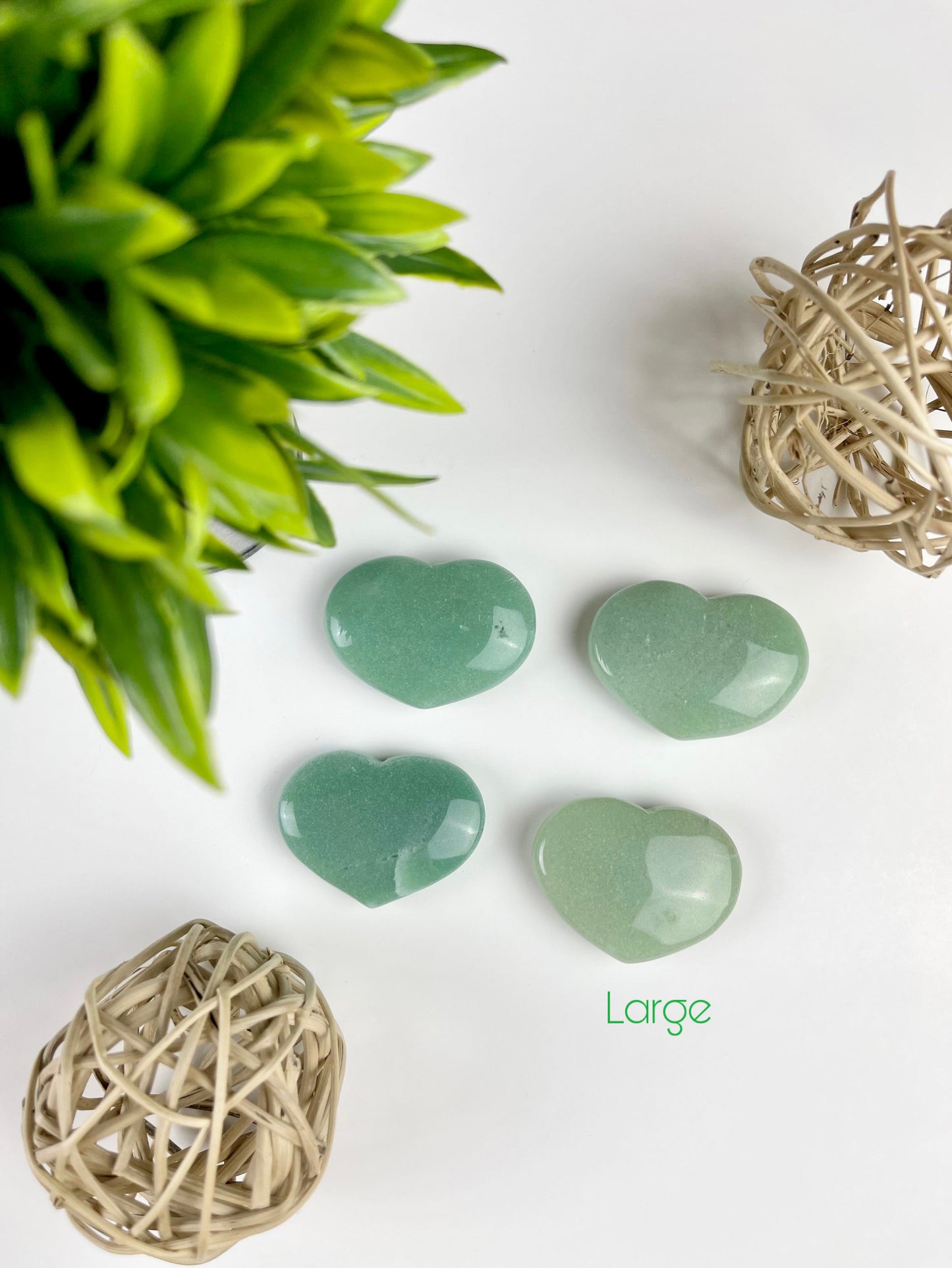 Large Green Aventurine Hearts