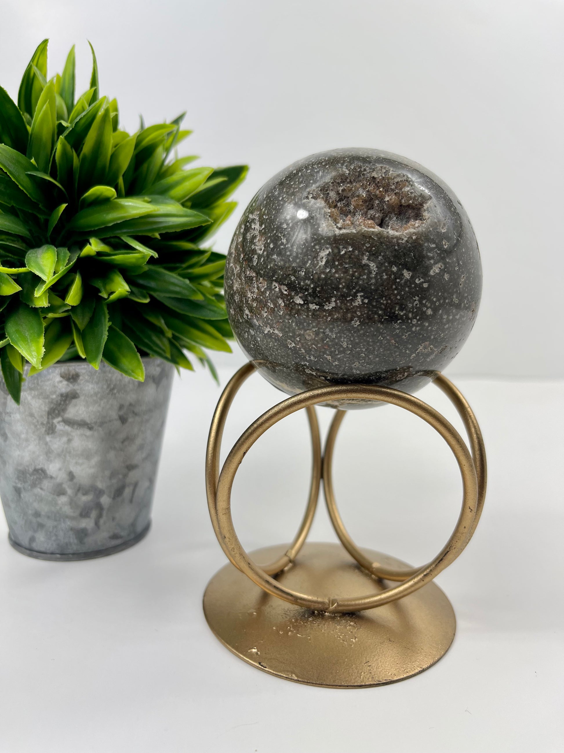 Gold-Plated Sphere Stand with Sphere
