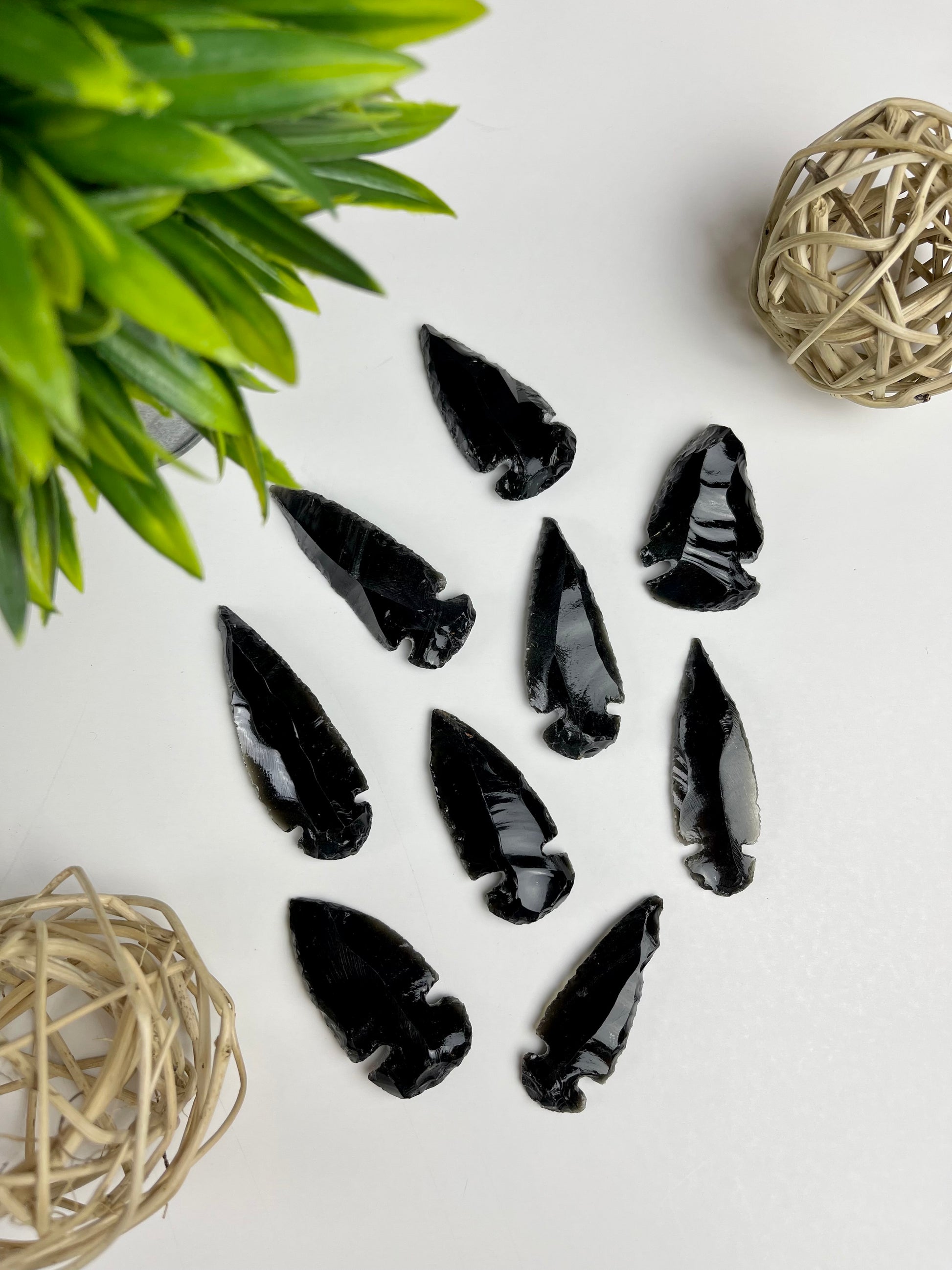 Small Black Obsidian Arrowheads