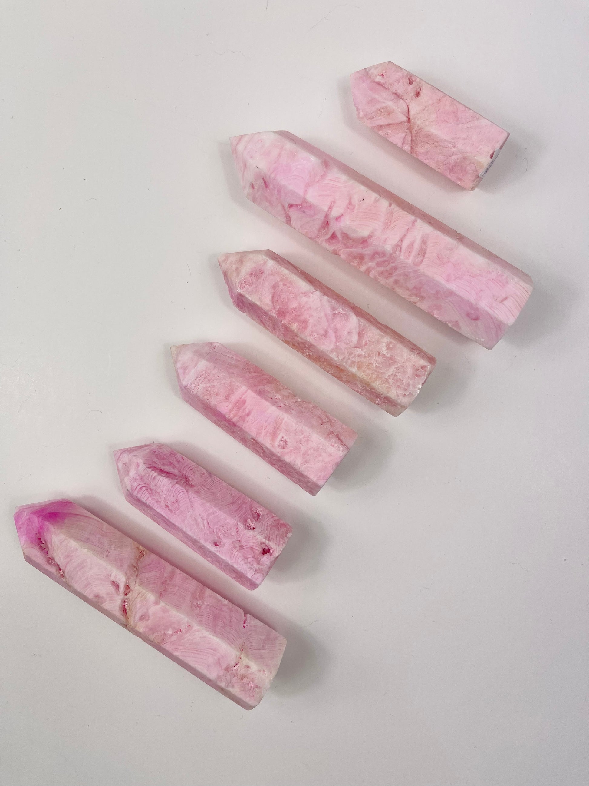 Pink Aragonite Towers Group Picture