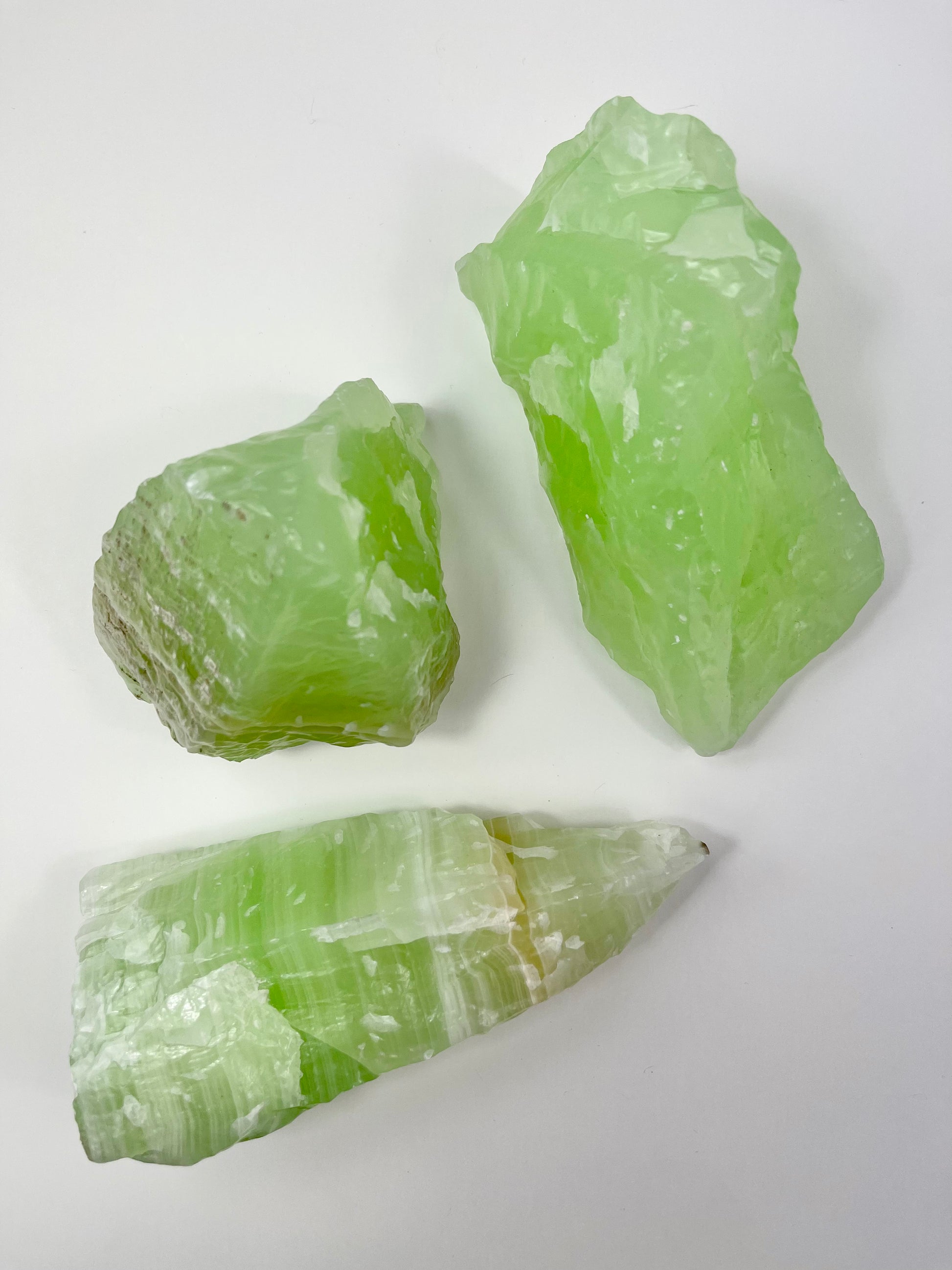 Green Calcite Raw Specimens