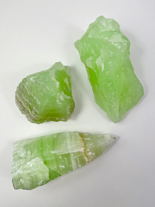 Green Calcite Raw Specimens