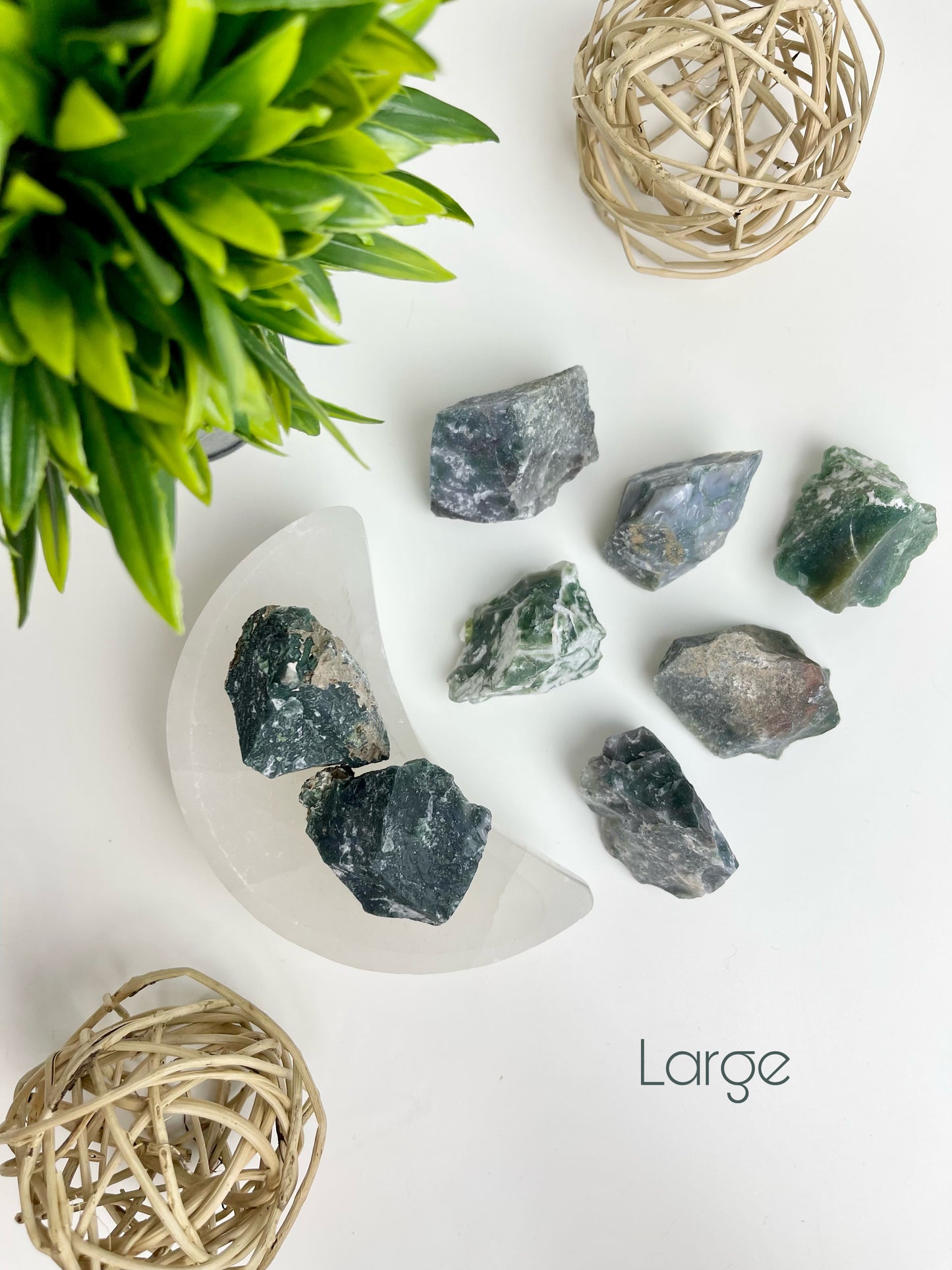Large Moss Agate Raw Pieces