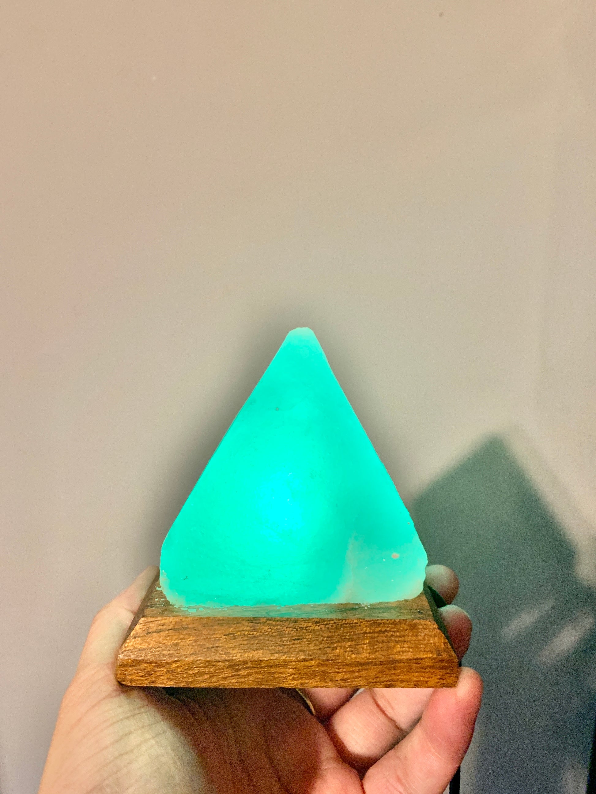 USB Colour Changing White Himalayan Salt Lamp - Pyramid