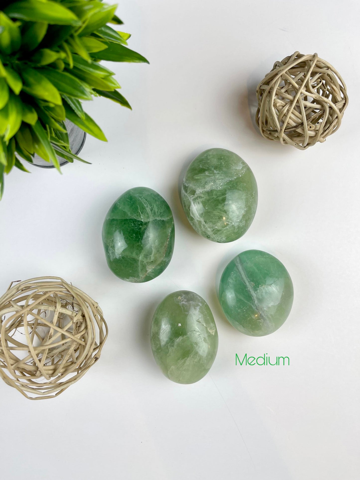 Medium Green Fluorite Palm Stones