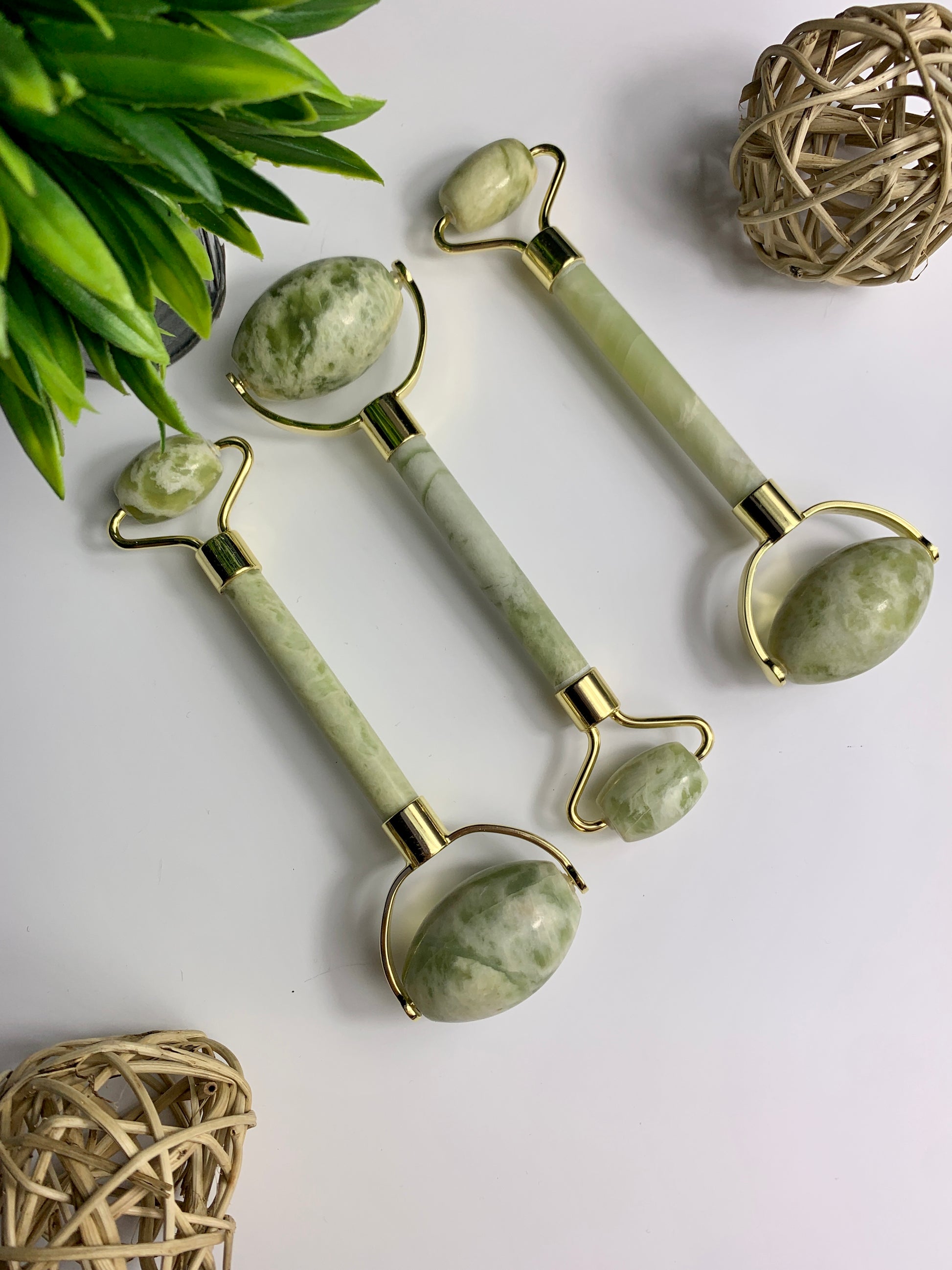 Green Jade Face Rollers