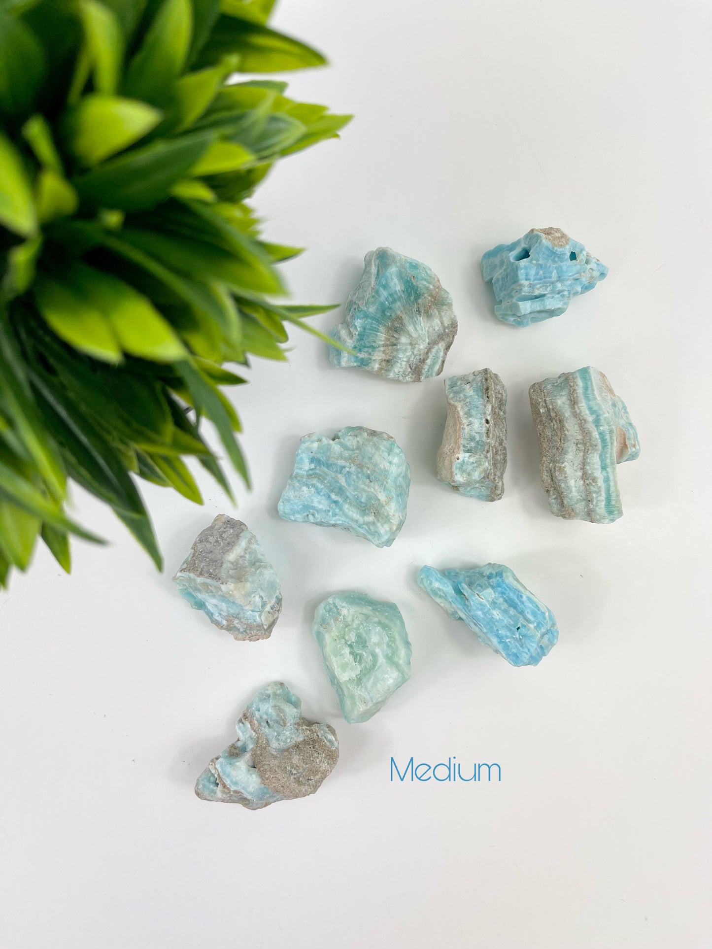 Medium Caribbean Blue Calcite Raw Pieces