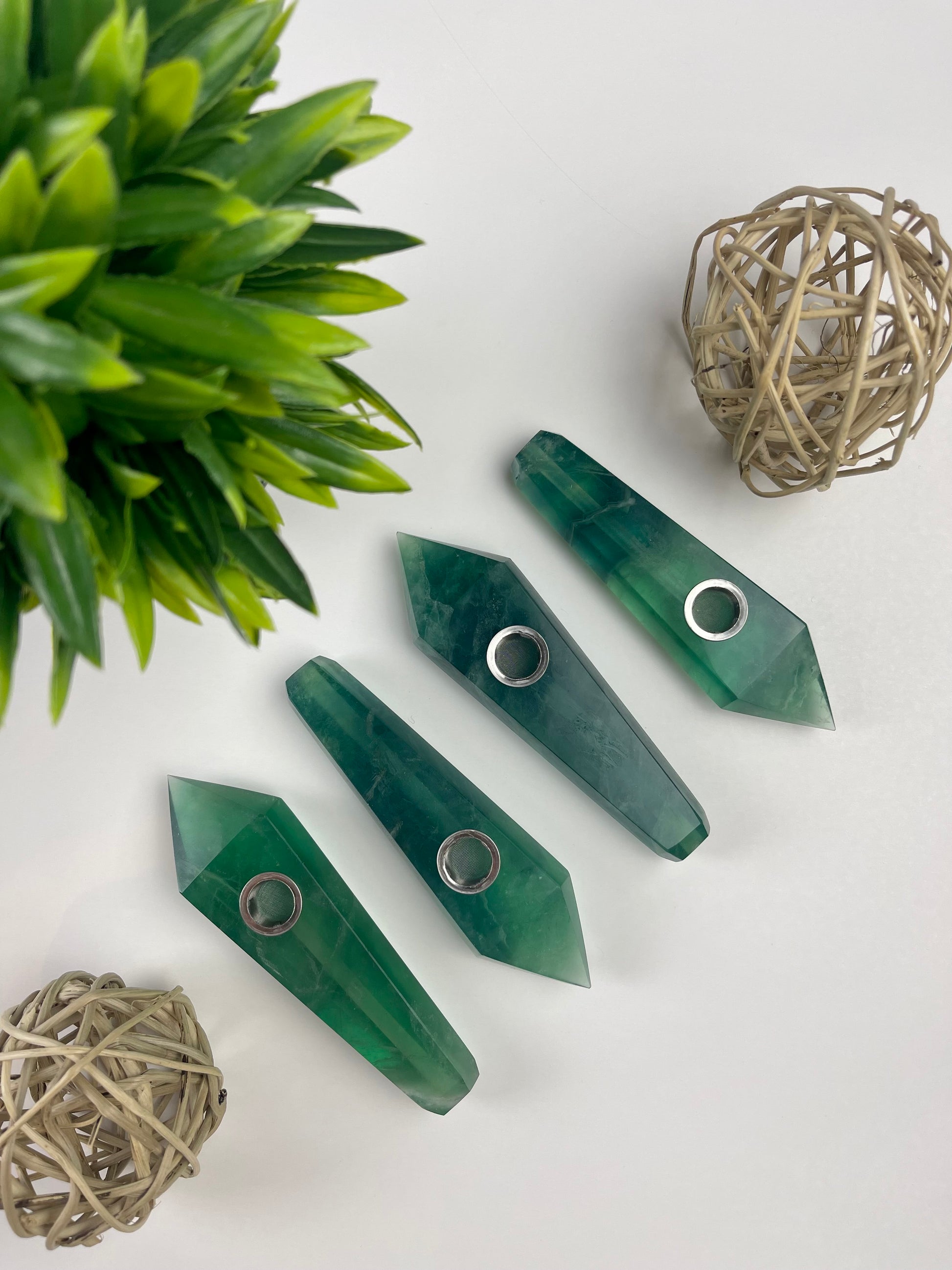 Green Fluorite Pipes