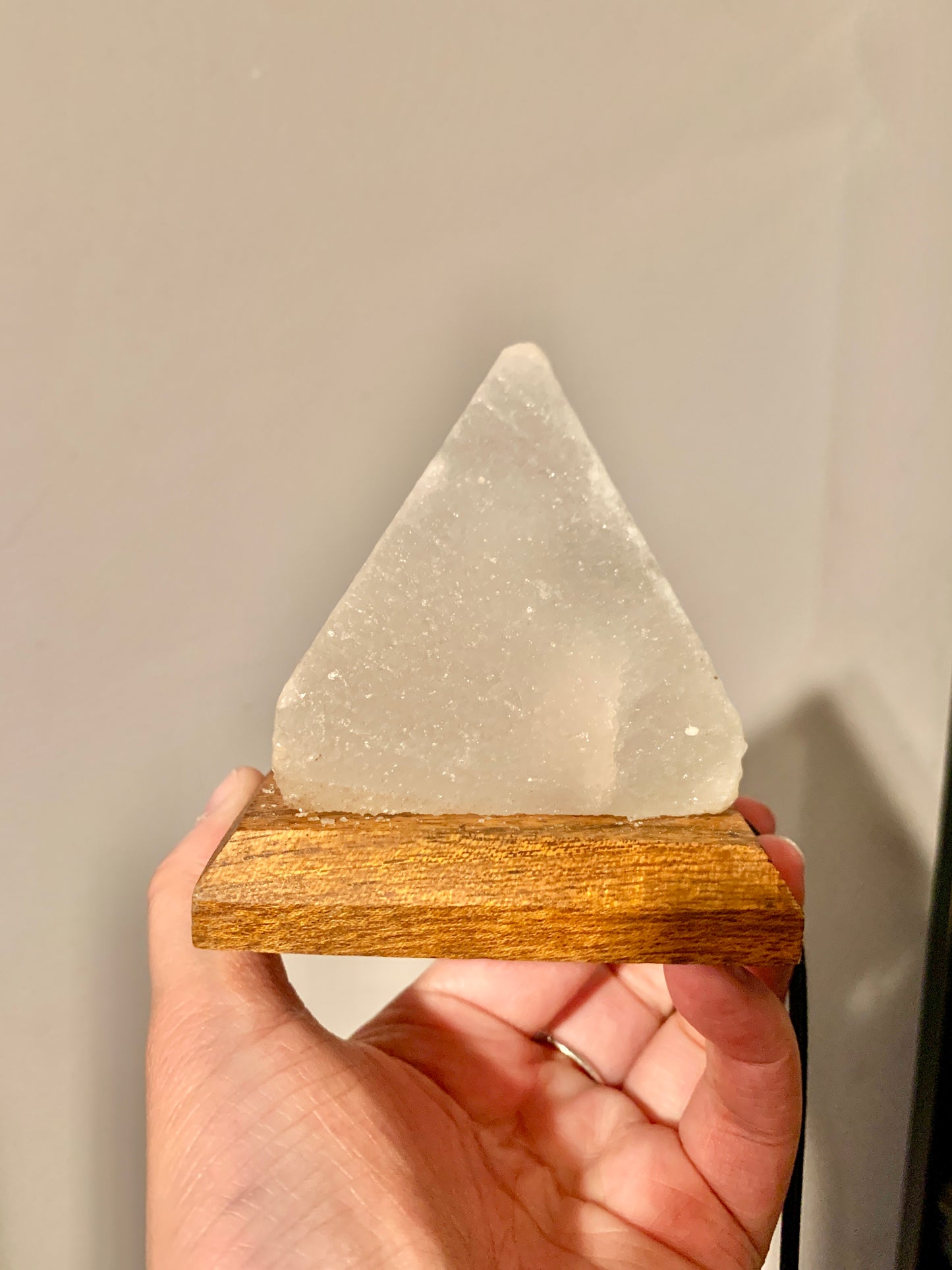 USB Colour Changing White Himalayan Salt Lamp - Pyramid