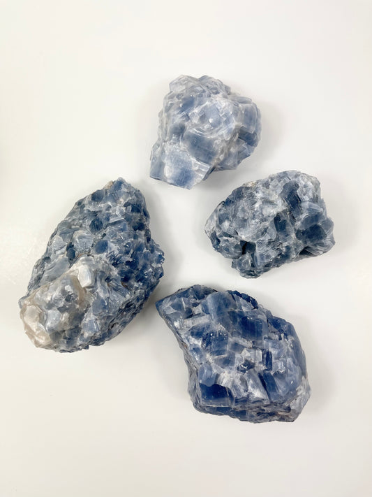 Blue Calcite Raw Specimens Group Picture
