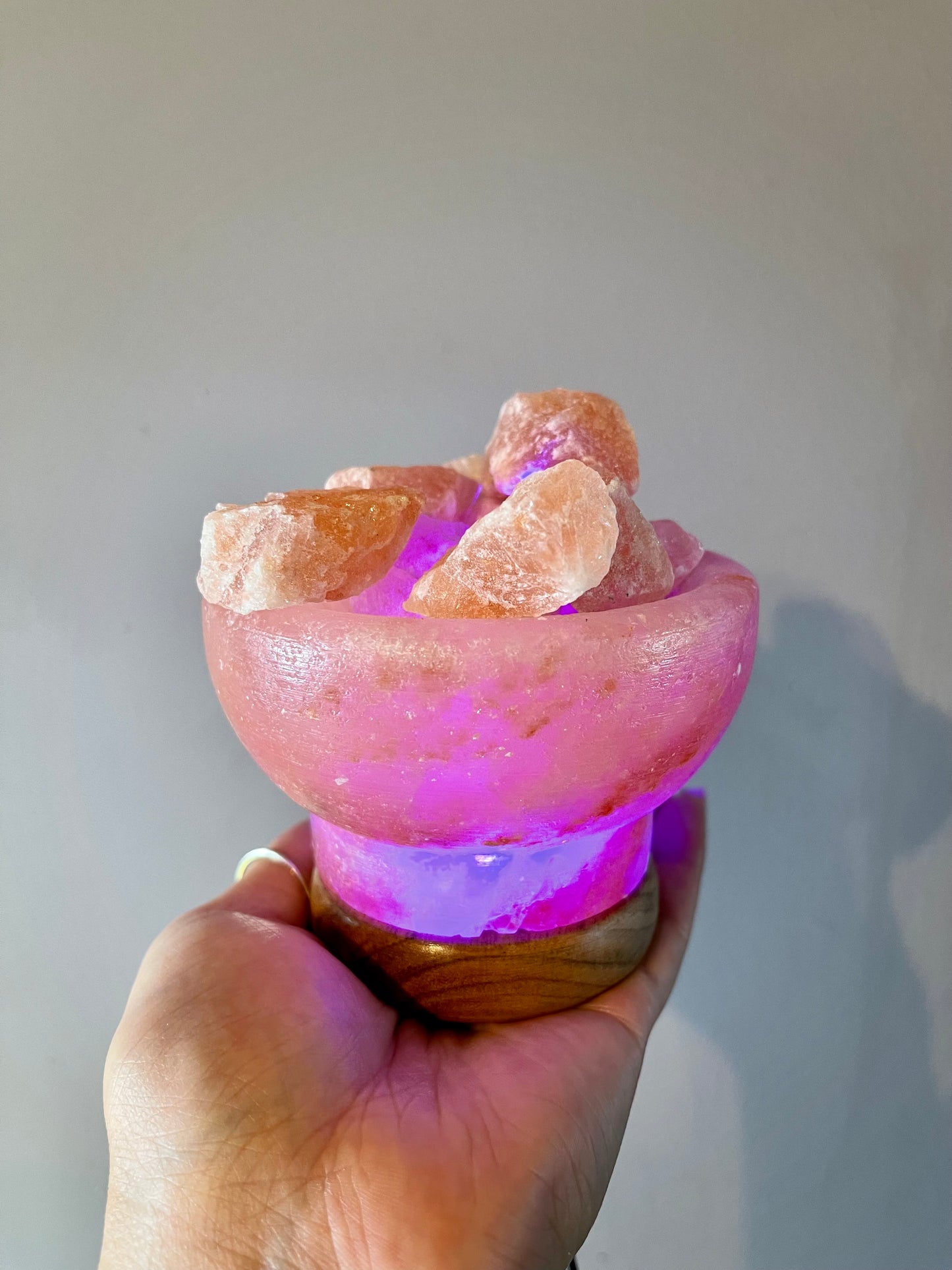 USB Colour Changing Pink Himalayan Salt Lamp - Fire Bowl