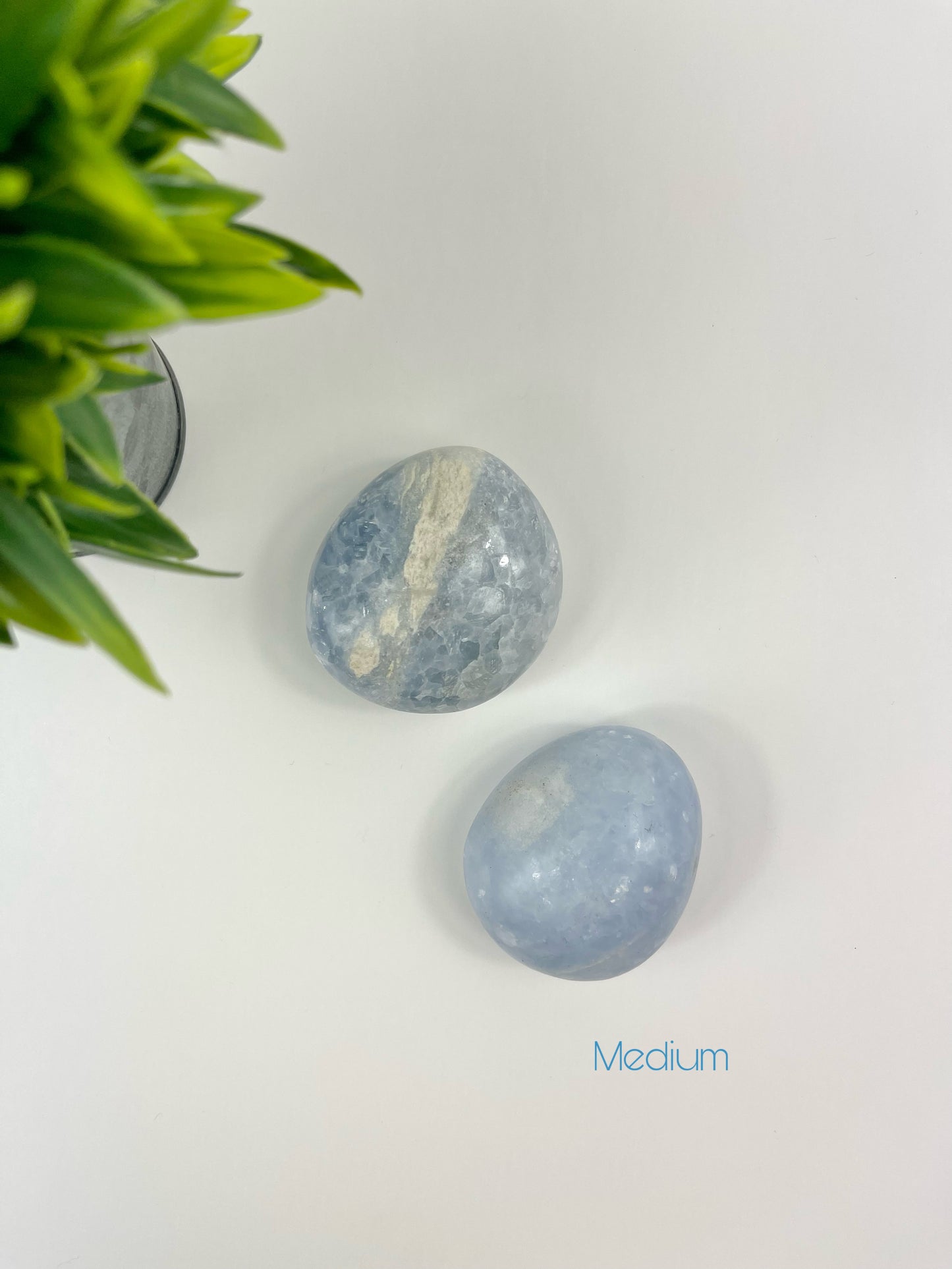 Medium Blue Calcite Palm Stones