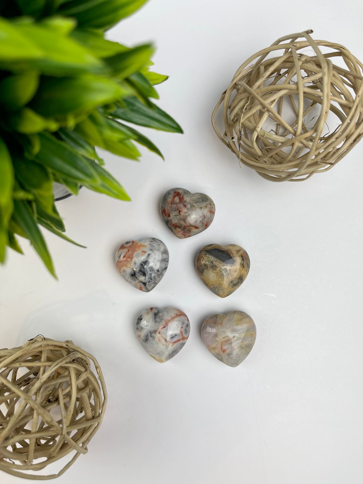 Crazy Lace Agate Hearts