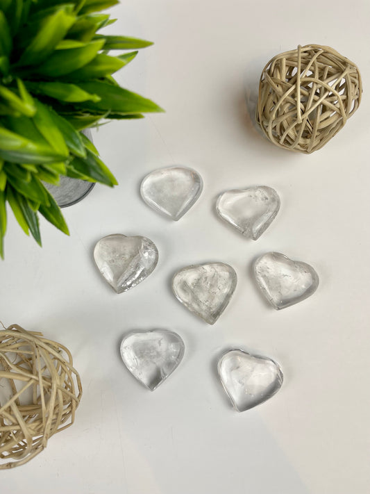 Clear Quartz Hearts