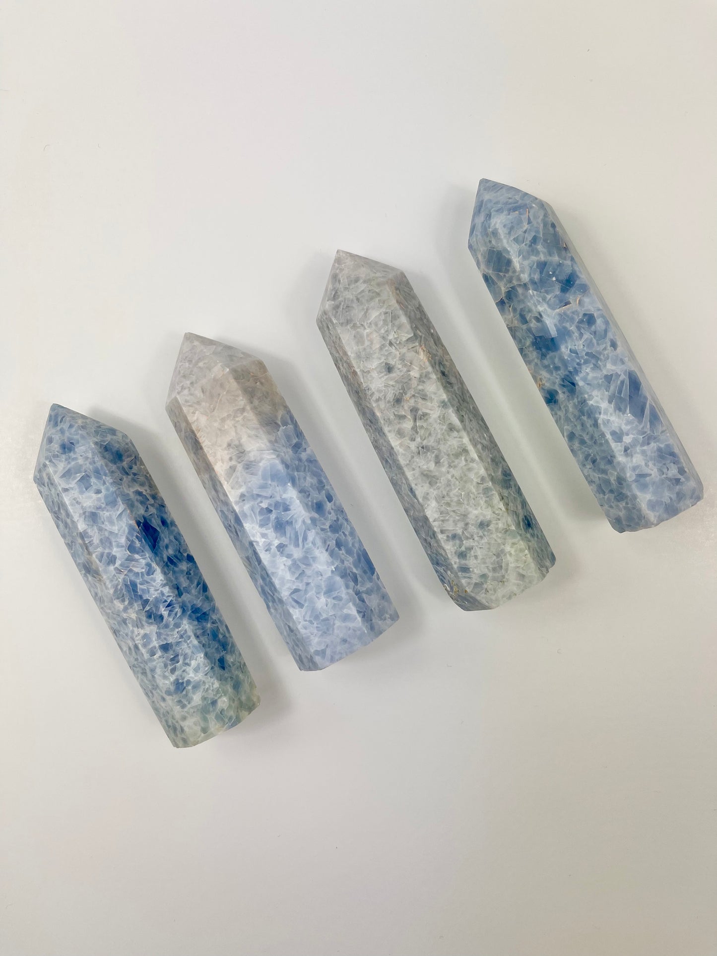 Blue Calcite Towers Group Picture